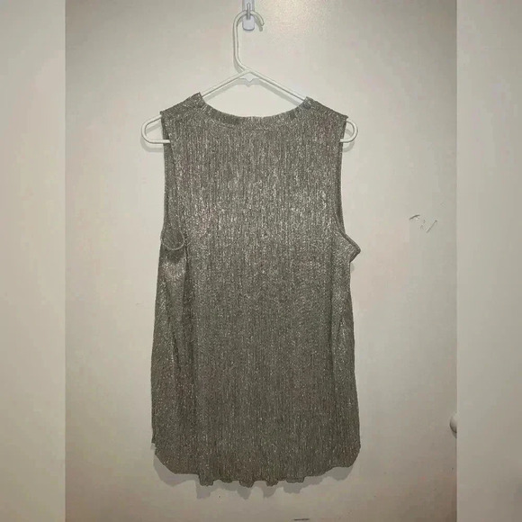 Anthropologie Vanessa Virginia Smocked Metallic Tank Top Women's Tunic NWT - Picture 6 of 6